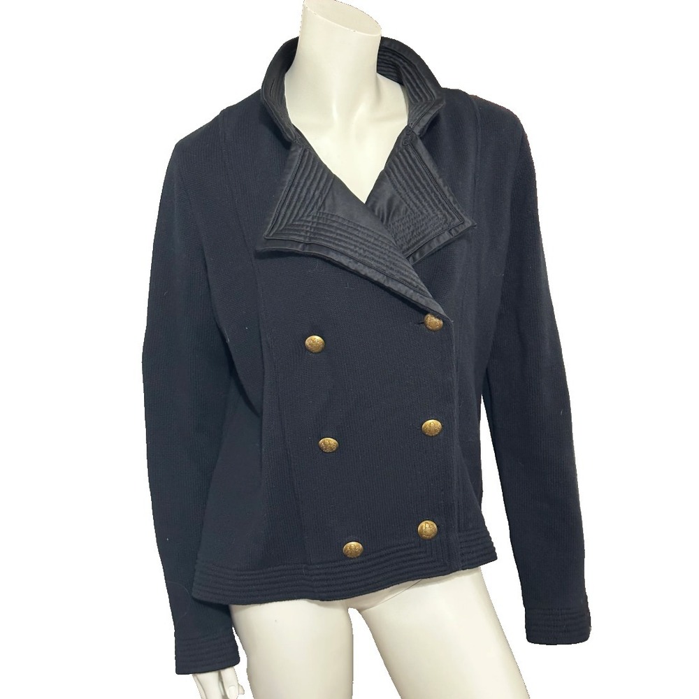 Lauren Ralph Lauren Double Breasted Blazer Large Peacoat Fisherman Military Prep